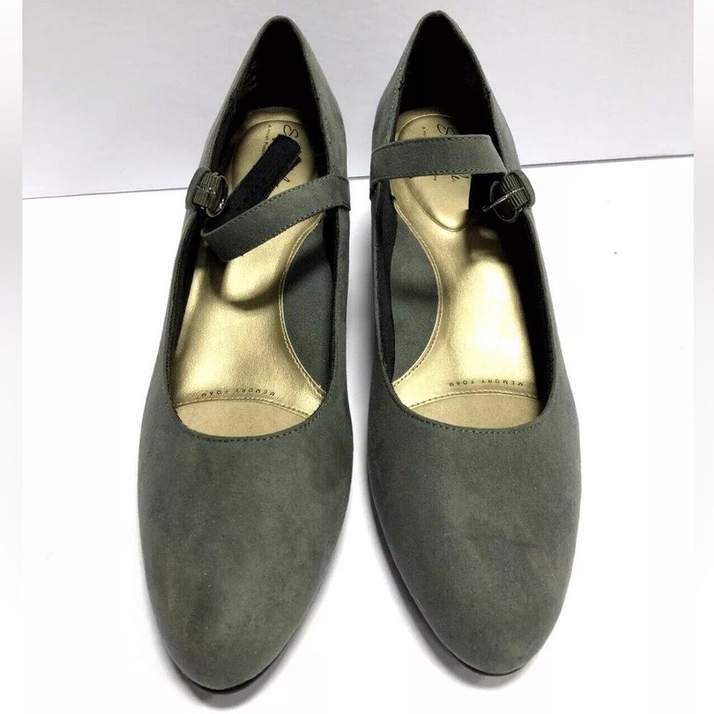 Soft Style Women’s Dustie, Gray Block Heel Pumps, Size 12 M. - Picture 3 of 4